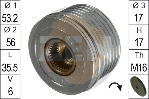 Alternator - sprzęgło jednokierunkowe ERA ZN5429