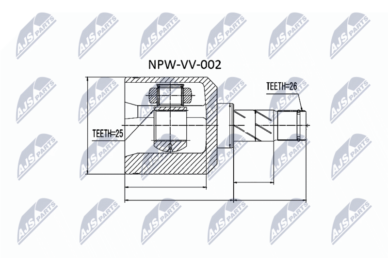 Zestaw przegubu, wał napędowy NTY NPW-VV-002