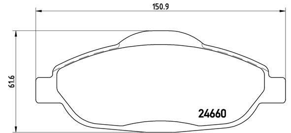 Zestaw klocków hamulcowych, hamulce tarczowe BREMBO P 61 101X