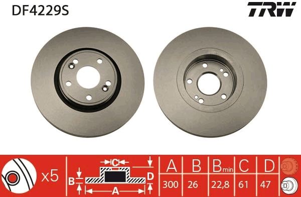 Tarcza hamulcowa TRW DF4229S