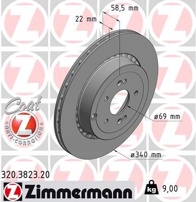Tarcza hamulcowa ZIMMERMANN 320.3823.20