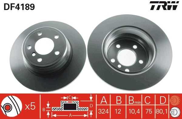 Tarcza hamulcowa TRW DF4189