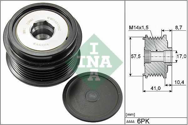 Alternator - sprzęgło jednokierunkowe INA 535028210