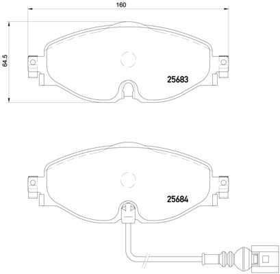 Zestaw klocków hamulcowych, hamulce tarczowe BREMBO P 85 126X