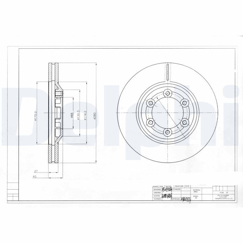 Tarcza hamulcowa DELPHI BG4175