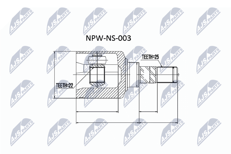 Zestaw przegubu, wał napędowy NTY NPW-NS-003