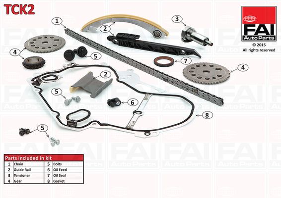 Zestaw łańcucha rozrządu FAI AutoParts tck2