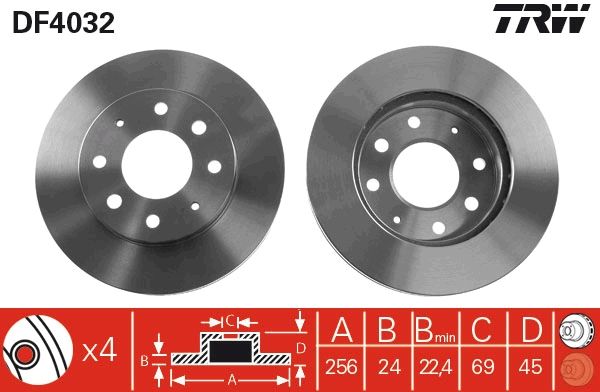 Tarcza hamulcowa TRW df4032