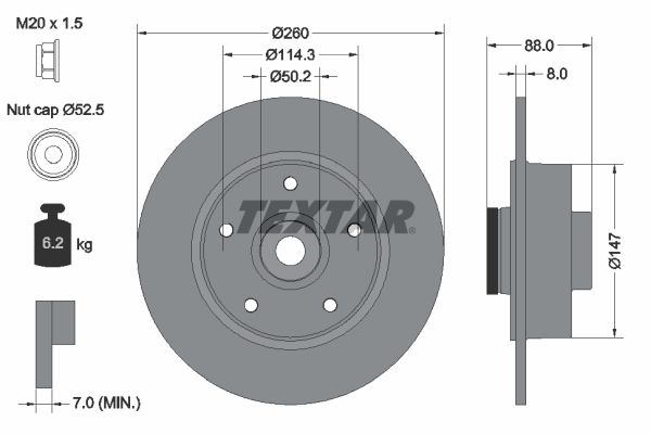 Tarcza hamulcowa TEXTAR 92196003