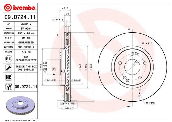 Tarcza hamulcowa BREMBO 09.D724.11