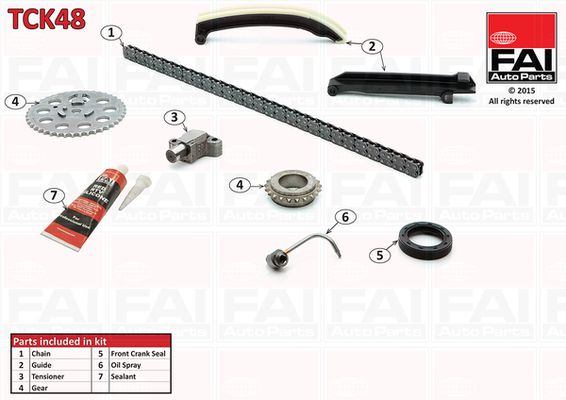 Zestaw łańcucha rozrządu FAI AutoParts tck48
