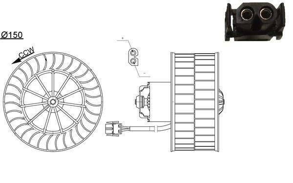Wentylator wewnętrzny MAHLE AB44000S