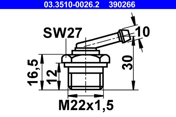 Adapter, przewód hamulcowy ATE 03.3510-0026.2