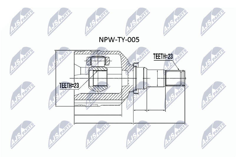 Zestaw przegubu, wał napędowy NTY NPW-TY-005