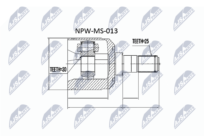 Zestaw przegubu, wał napędowy NTY NPW-MS-013