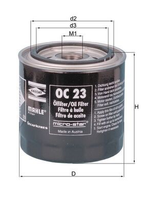 Filtr oleju MAHLE OC23