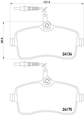 Zestaw klocków hamulcowych, hamulce tarczowe BREMBO P 61 109