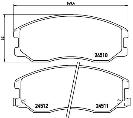 Zestaw klocków hamulcowych, hamulce tarczowe BREMBO P 10 003