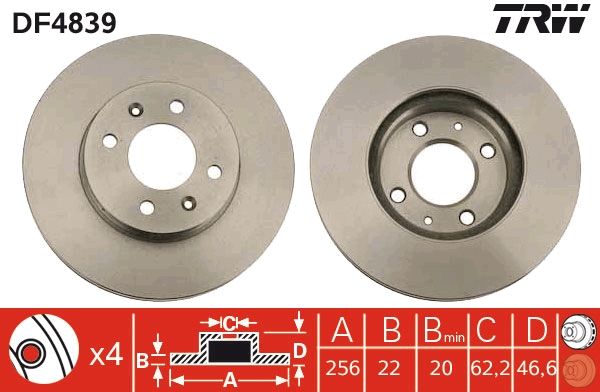 Tarcza hamulcowa TRW DF4839