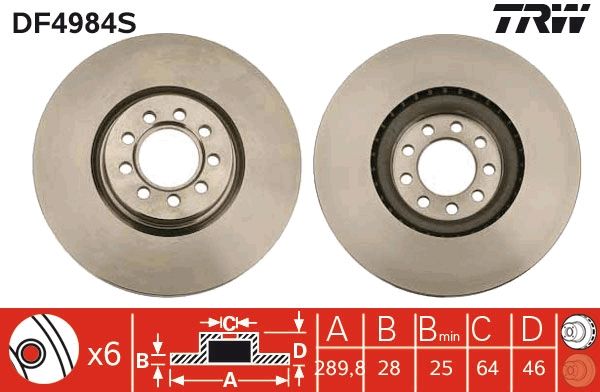 Tarcza hamulcowa TRW DF4984S