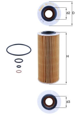 Filtr oleju MAHLE OX177/3D