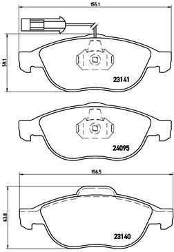 Zestaw klocków hamulcowych, hamulce tarczowe BREMBO P 23 114