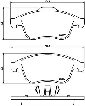 Zestaw klocków hamulcowych, hamulce tarczowe BREMBO P 68 045