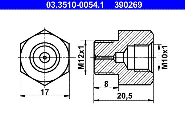 Adapter, przewód hamulcowy ATE 03.3510-0054.1