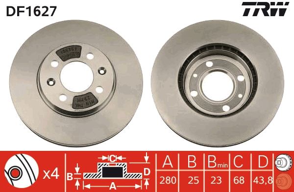 Tarcza hamulcowa TRW DF1627