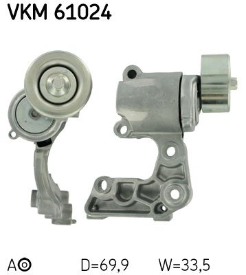 Rolka napinacza, pasek klinowy wielorowkowy SKF vkm 61024