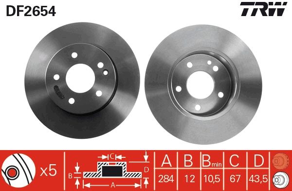 Tarcza hamulcowa TRW DF2654