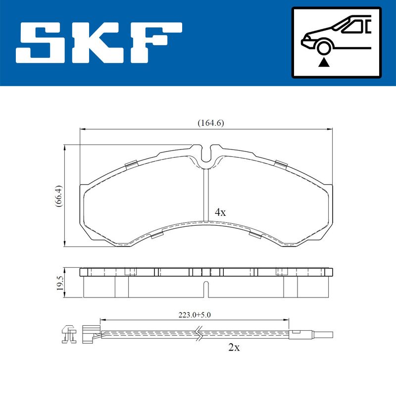 Zestaw klocków hamulcowych, hamulce tarczowe SKF VKBP80422E