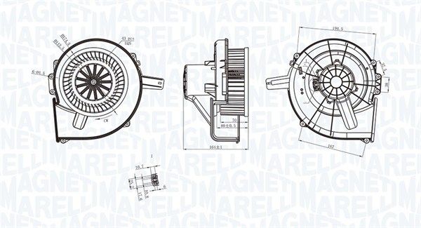 Wentylator wewnętrzny MAGNETI MARELLI 069412211010