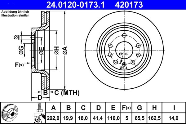 Tarcza hamulcowa ATE 24.0120-0173.1