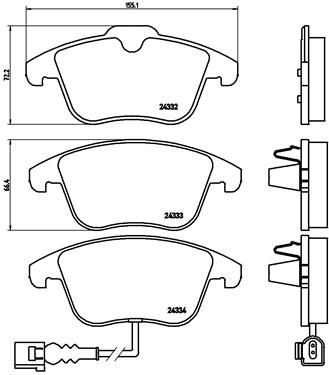 Zestaw klocków hamulcowych, hamulce tarczowe BREMBO P 85 112