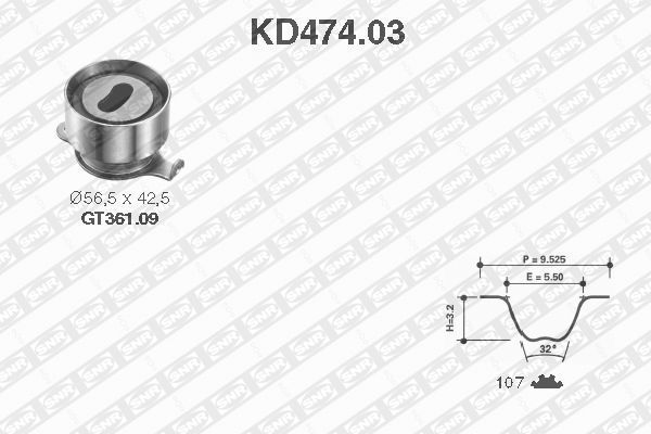 Zestaw paska rozrządu SNR KD474.03