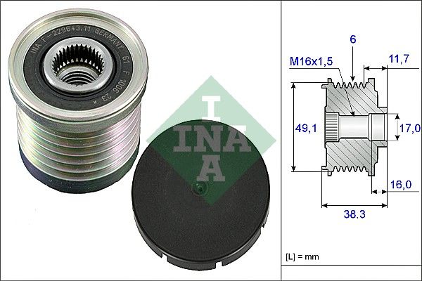 Alternator - sprzęgło jednokierunkowe INA 535 0030 10