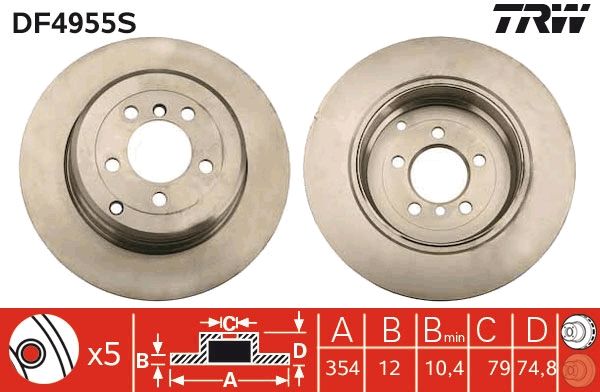 Tarcza hamulcowa TRW DF4955S
