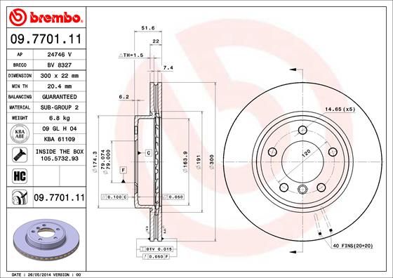 Tarcza hamulcowa BREMBO 09.7701.11