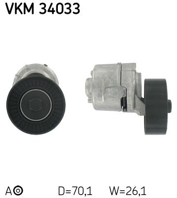 Rolka napinacza, pasek klinowy wielorowkowy SKF VKM 34033