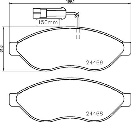 Zestaw klocków hamulcowych, hamulce tarczowe BREMBO P 23 144