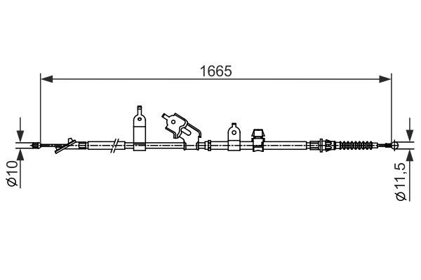 Cięgło, hamulec postojowy BOSCH 1 987 482 440