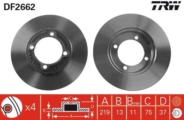 Tarcza hamulcowa TRW DF2662
