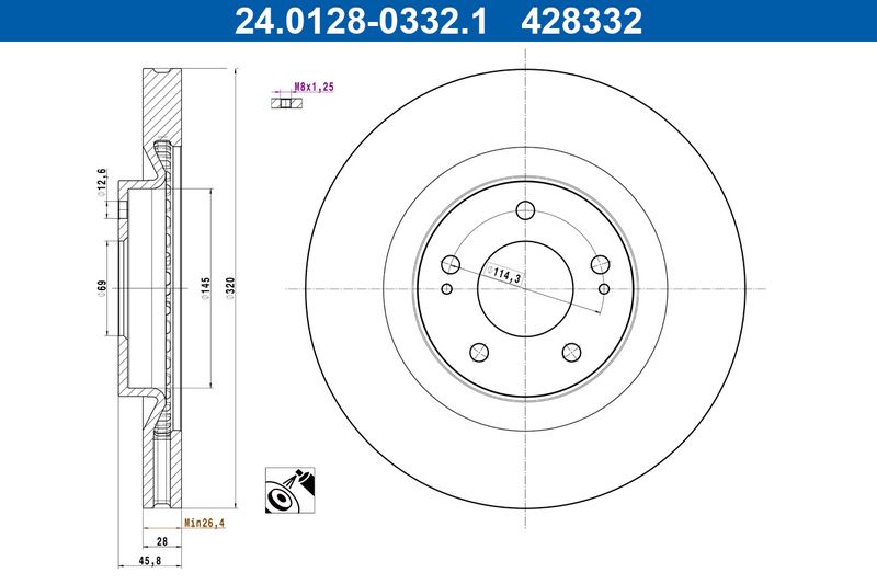 Tarcza hamulcowa Ate 24.0128-0332.1