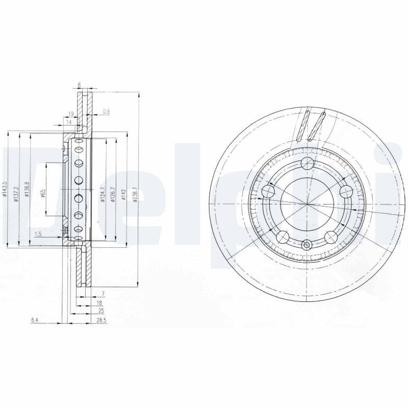 Tarcza hamulcowa DELPHI BG3695