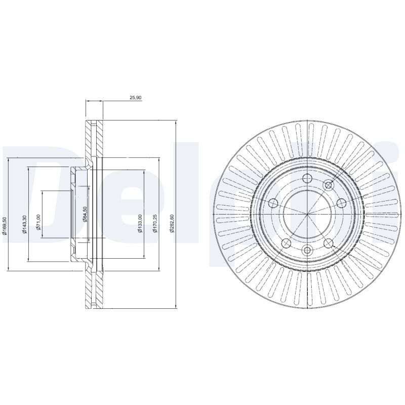 Tarcza hamulcowa DELPHI BG3835C