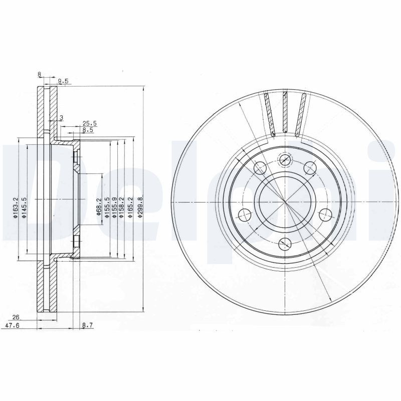 Tarcza hamulcowa DELPHI BG3696