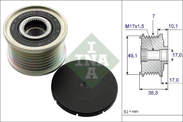 Alternator - sprzęgło jednokierunkowe INA 535015310