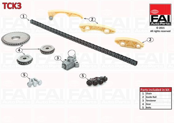 Zestaw łańcucha rozrządu FAI AutoParts tck3