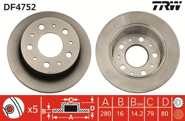 Tarcza hamulcowa TRW DF4752